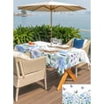thumbnail image 5 of Outdoor Tablecloth with Umbrella Hole for Patio/Picnic/Party/Camping, Blue Hydrangeas Waterproof Table Cloth Rectangle Table Cover Washable, Spring Rustic Floral Butterflies Watercolor (52"x 70"), 5 of 9