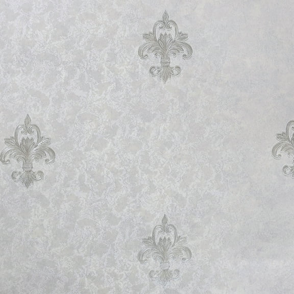 Dundee Deco's Vintage Grey Floral Peel and Stick Self Adhesive Removable Wallpaper, Roll 18 ft X 24 in, 35.5 sq. ft.