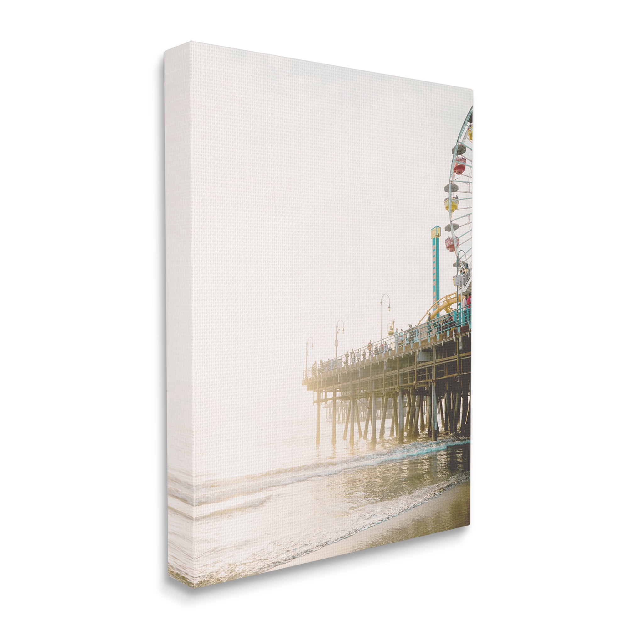 Stupell Industries Coastal Boardwalk Pier Carnival Ferris Wheel Photography, 36 x 48, Design by Leah Straatsma