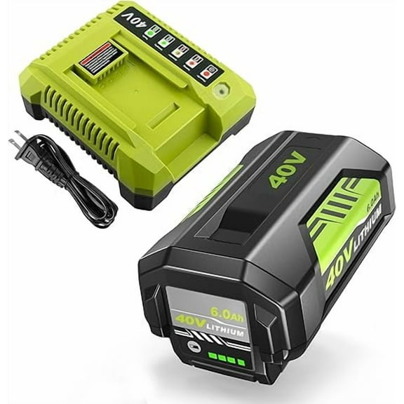 Replacement for Ryobi 40V Battery and Charger Combo Compatible with Ryobi Battery 40V OP4026 OP40601 OP4050A OP4040 OP4030 OP4050 Replacement for Ryobi 40 Volt Charger OP401