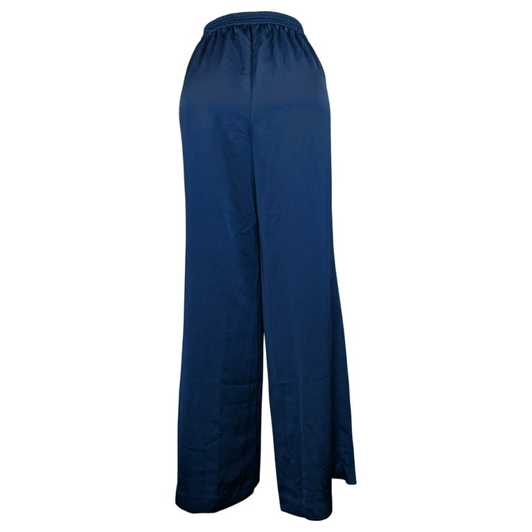 Lisa Rinna Collection Women s Pants Sz 10 Woven Wide Leg Blue A305065 Regular Size