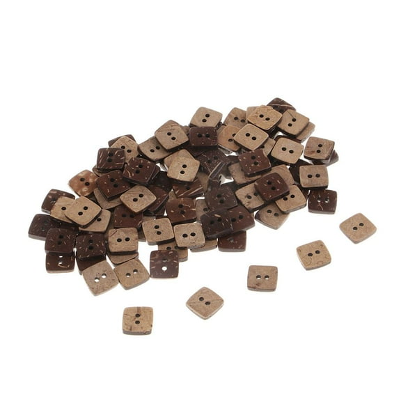 100 Pieces/lot Brown Wooden Coconut Shell two holes Buttons Sewing Embellishments