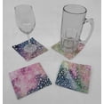 thumbnail image 2 of Batik Tie Dye Cloth Coasters by Penny's Needful Things (Set of 8) Pink Blue Green Spots, 2 of 2