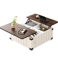 thumbnail image 2 of Lift Top Coffee Table, White Square With Spacious Storage, , Ports & Charging Station, For Living Areas Table And Storage Space, Station Ports, Home Office, 2 of 6