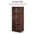 thumbnail image 3 of Costway Bibliothèque à 4 Niveaux à Étagères Ouvertes Armoire de Rangement Multifonctionnelle Présentoir Noyer, 3 of 8