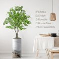 thumbnail image 3 of Artificial Tree in Modern Granite Effect Planter, Fake Boxwood Silk Tree for Indoor and Outdoor Home Decoration - 70" Overall Tall (Plant Pot Plus Tree), 3 of 5