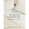 thumbnail image 4 of Lightweight Wrinkle Resistant Quilt Sets in Ivory Herringbone for Full/Queen Size Bedding by Comfort Canopy, 4 of 10