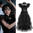 thumbnail image 1 of Wednesday Adams Family Comedy Cos Prom Wednesday Black Dress, 1 of 3