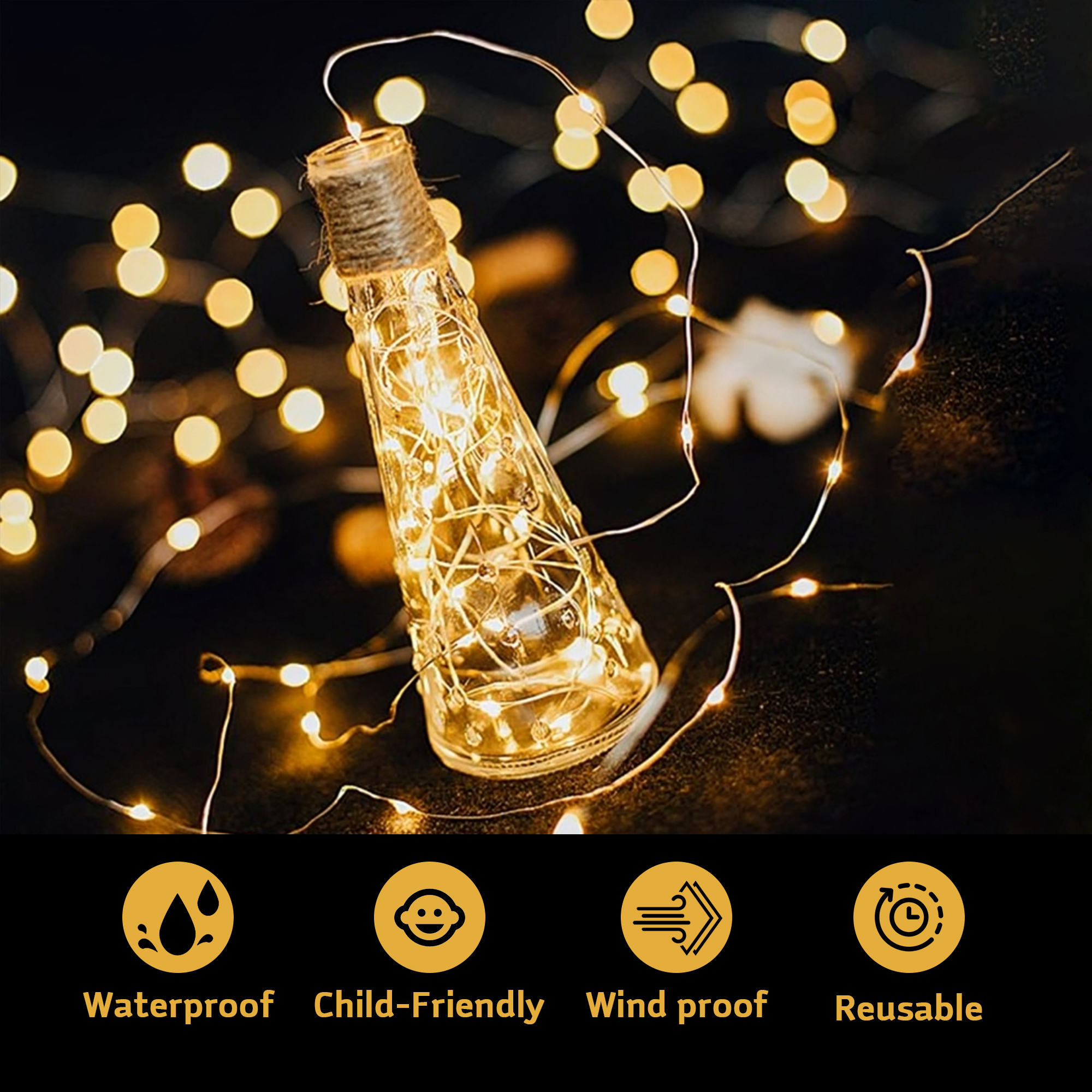 16 Pack USB Fairy Lights - 7 Ft 20 LED Mini String Lights for Christmas Tree, Bedroom, Camping Decor, Warm White