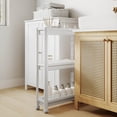 thumbnail image 4 of Costway 3-Tier Slim Rolling Storage Cart 2-Pack with Wheels, Detachable Design for Kitchen White, 4 of 10