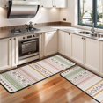 thumbnail image 3 of Kitchen Rugs Sets Of 2,Pink Striped Floral Boho Pattern Anti Fatigue Kitchen Mat Rugs Non Slip Washable,Decorative Kitchen Floor Mats for Kitchen,Sink,Laundry,17"x47"+17"x47", 3 of 5