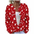 thumbnail image 2 of Heisall Womens Christmas Print Cardigan Long Sleeve Sweatshirt Button Front Casual Outerwear, 2 of 4