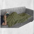 thumbnail image 6 of Peony Soft Flannel Fleece Throw Blanket, Flowers Leaves Flourishing Nature Arrangement on Greyscale Background, Cozy Plush for Indoor and Outdoor Use, 50" x 60", Taupe Grey Yellow Green, by Ambesonne, 6 of 6
