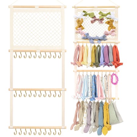 Headband Holder Hair Bows Organizer for Girls Baby Headbands Hair Accessories Organizer Storage Wall Hanging Decor for Nursery Toddler Girls Room