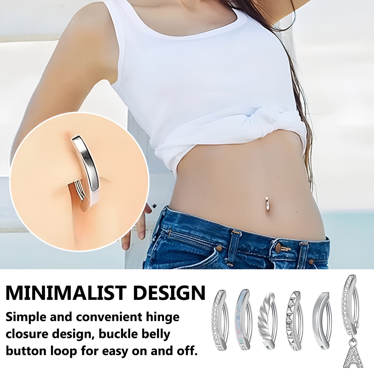 Simple navel piercings deals
