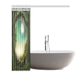thumbnail image 3 of MYPOP Tree Decor Shower Curtain, Enchanted Forest Trees Lake at Full Moon Light Artistic Art Deco Bathroom Set with Hooks, 66 X 72 Inches, Teal Green and Cream, 3 of 3