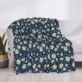 thumbnail image 3 of Yiaed Daisy Floral B Print Blanket Throw Blanket Soft Cozy Flannel Blanket for Home Bed Sofa Couch Chair-60"x50", 3 of 6