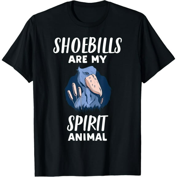 Shoebills Are My Spirit Animal | Funny Shoebill Lover T-ShirtMen and women, White Black T-shirt, size: Extra large S-1864XL