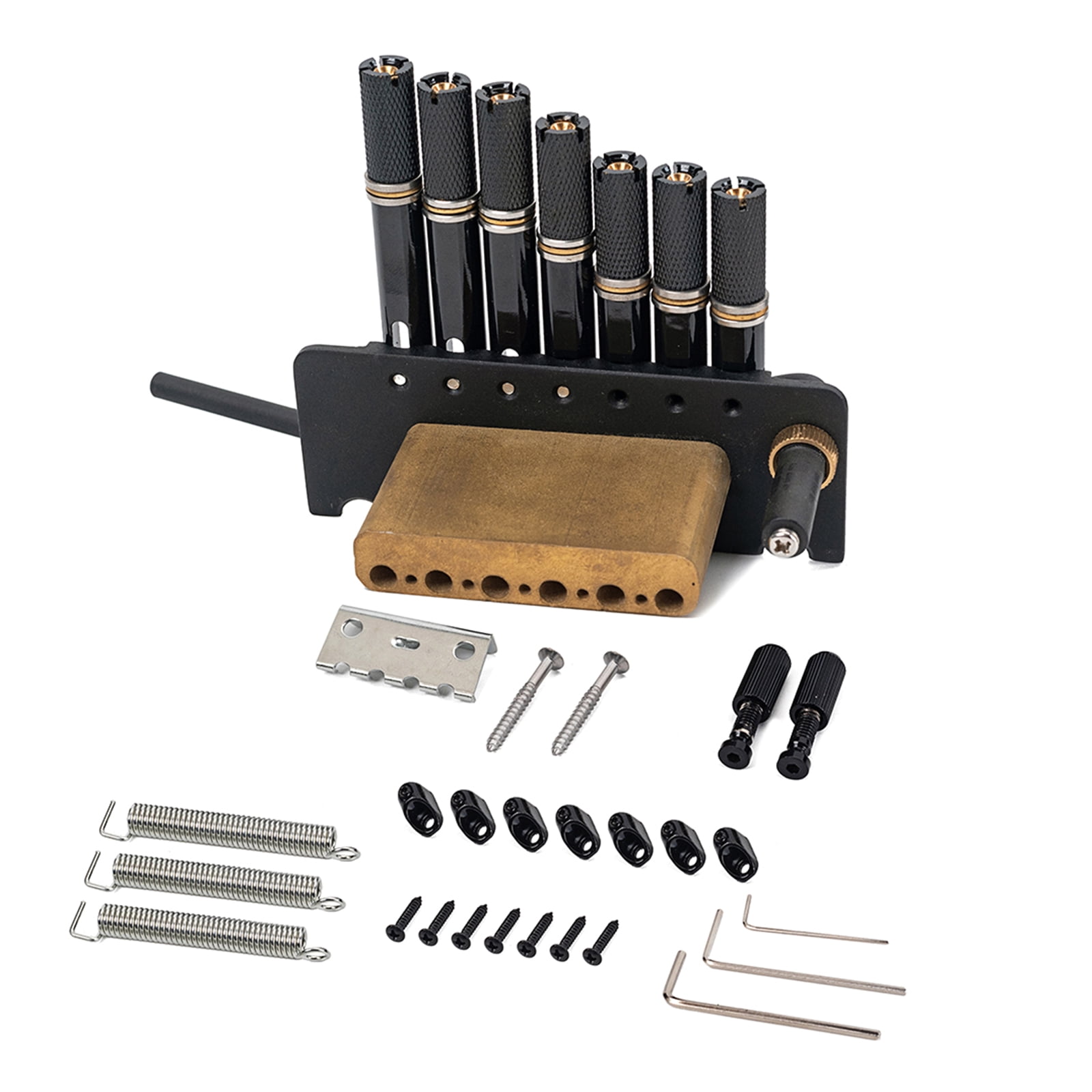 Headless Guitar Bridge Tremolo Set with Mounting Screws Tailpiece 6/7 Strings Electric Guitar Replacement Parts