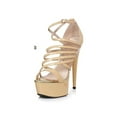 thumbnail image 2 of Ellie Shoes E-609-Aurore 6" Heel Womens Sandal with Multiple Straps. 12 / Silver, 2 of 5
