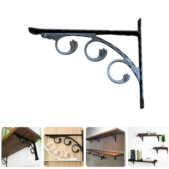 MLINS  Metal Brackets for Shelves Wall Mounted Shelf Shelving Commercial Black