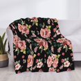 thumbnail image 3 of Uemuo Rose Flowers Printed Throw Blanket for Couch, Fluffy Fuzzy Blankets for Bed, Sofa, Cozy Flannel Faux Fur Blanket-, 3 of 6