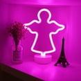 thumbnail image 3 of Neon LED Angel Night Light with Base, Battery Operated or USB Neon LED Lights, Decoration for Christmas, Birthday, Living Room, Bedroom, Kids, 3 of 4