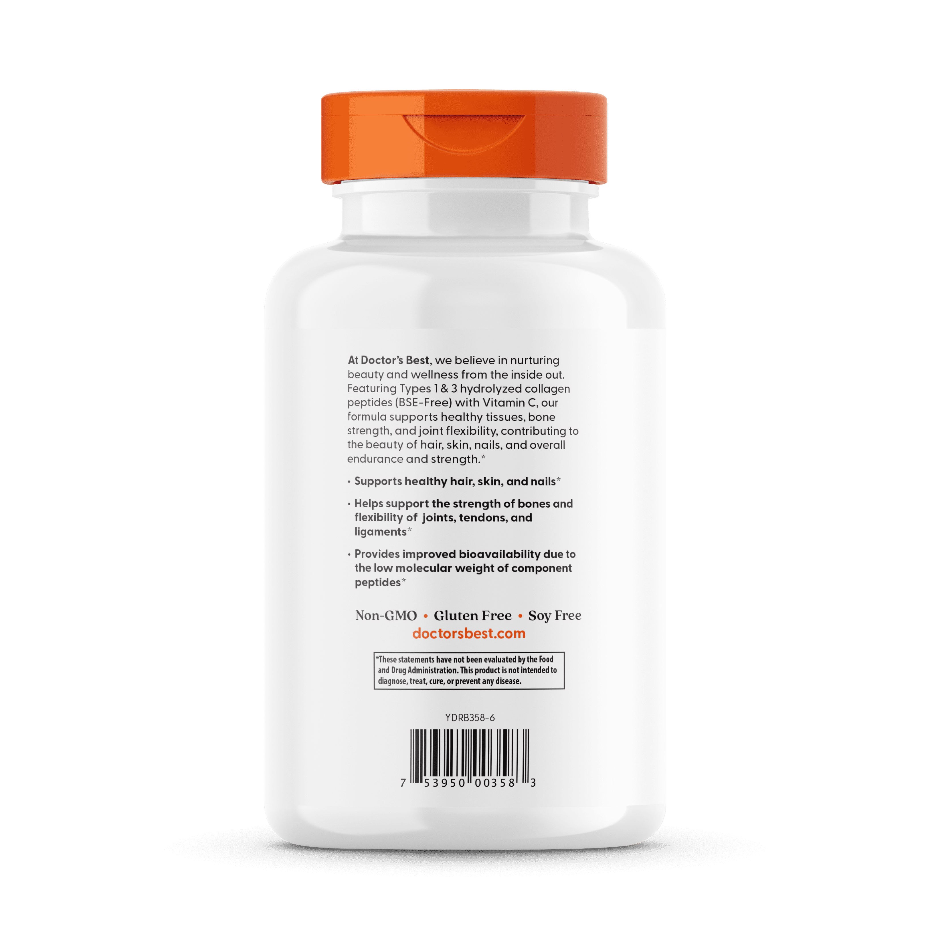 Doctor's Best Collagen (Types 1 and 3) + Peptan Tablets, 1000 Mg, 540 Ct