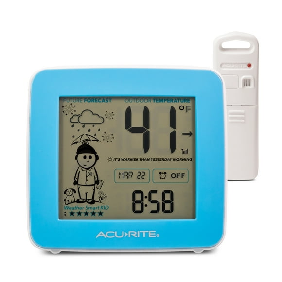 AcuRite What-to-Wear Weather Station with Alarm Clock, Time, Date, and Hyperlocal Forecast (00777)