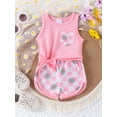 thumbnail image 6 of Baby Girl 2Pcs Summer Outfits Sleeveless Knot Hem Tank Tops + Shorts Set Infant Clothes, 6 of 10