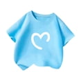 thumbnail image 4 of BOOMNY Toddler Girls Short Sleeve T-Shirts Crew Neck Love Heart Graphic Tee Tops for Girl Soft Dailywear, 4 of 4