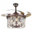 thumbnail image 2 of AFANQI Modern Invisible Retractable Chandelier Fan with LED 3 Light for Bedroom, Living Room, 2 of 9