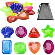 16 Pieces Dive Gem Pool Toys Sinking Diving Gems Dive Crystals Summer Underwater Diving Toys Colorful Jewels Swim Toys Precious Swimming Plastic Gems, Bath Water Games