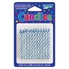 "Club Pack of 576 Eco-Friendly Blue and White Candy Stripe Spiral Decorative Birthday Party Candles 2.5"""