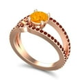 thumbnail image 2 of 2.50 Carat Round Cut Citrine & Garnet Gemstone Lovely Proposal Ring for Ladies Solid 14K Rose Gold Size 9 by Diamond-Capitals, 2 of 8