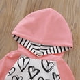 thumbnail image 5 of NZRVAWS Baby Girls Outfits Long Sleeve Heart Print Splice Hoodie Top +Elastic Pants 2Pcs Clothes Set 12-18 Months,Pink, 5 of 7