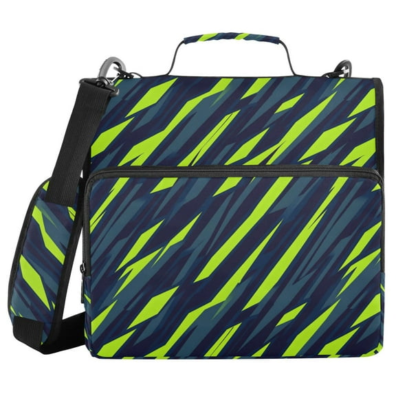 Green Lightning Binder Bag 3 Ring Binder Bag,Large Capacity Durable Binder Organizer Bag