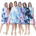 thumbnail image 3 of Minnieouse Sudadera con capucha para mujer, cómoda, cálida, para clima frío, ropa suelta de manga larga, vestido para el hogar, pijama de ocio Prendas para la parte del cuerpo Azul claro, 3 of 6