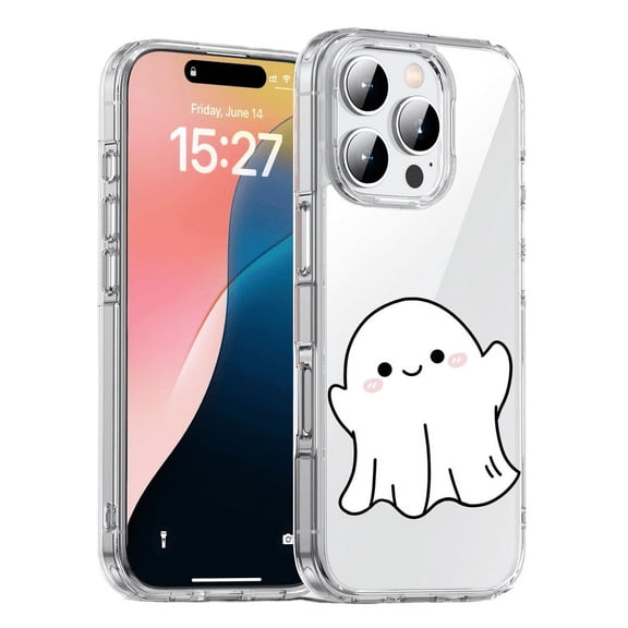 HZSY. Protective Gel Phone Case for iPhone 16 Pro - Printed Cute Ghost