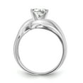 thumbnail image 2 of Solid 14k White Gold Peg set Solitaire Engagement Ring with CZ Cubic Zirconia Size 8, 2 of 8