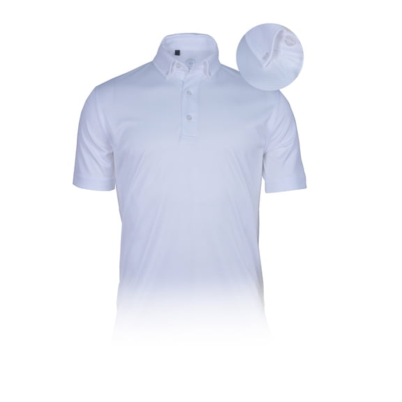 Monterey Club Men's Microfiber Tonal Pinstripe Texture, Solid Tailored Collar Button-Down Short Sleeve Golf Polo Shirt #3638