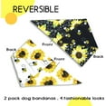 thumbnail image 3 of Summer Dog Bandanas 2 Large Pack,Black White Sunflower Bee Reversible Adjustable Triangle Pet Scarves for Boy and Girl,Cute Floral Bandana for Small Medium Large Dogs Cats(Medium), 3 of 5