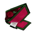 thumbnail image 4 of Versace Jeans Couture Maroon Green Signature Rosy Print Slim Scarf for Womens, 4 of 5