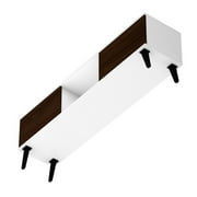 Manhattan Comfort Doyers Wood TV Stand for TVs up to 60 in White/Nut Brown