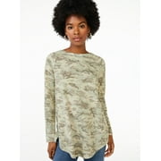 Scoop Women's Semi Sheer Snap Sleeve Tunic
