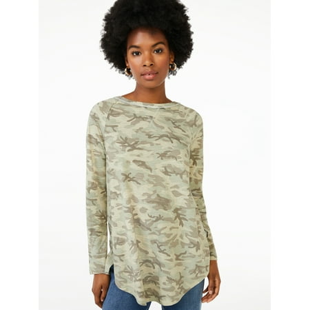 Scoop Women's Semi Sheer Snap Sleeve Tunic
