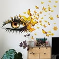 thumbnail image 6 of Beautiful Eyelash Eyes Wall Stickers Flying Butterfly Wall Decals Beautiful Girl Heart Wall Decor - Yellow Butterfly Eyes, 6 of 8