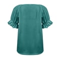 thumbnail image 3 of Babysbule Square Neckline Short Sleeve Solid Blouses & Tops Women's, 3 of 8