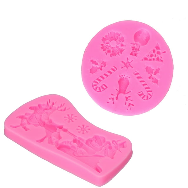 Moldes para fondant molde de silicona con forma de alce de Papá Noel resistente a altas temperaturas lavable para adultos para tartas de bricolaje para hornear regalo de ANGGREK Otros