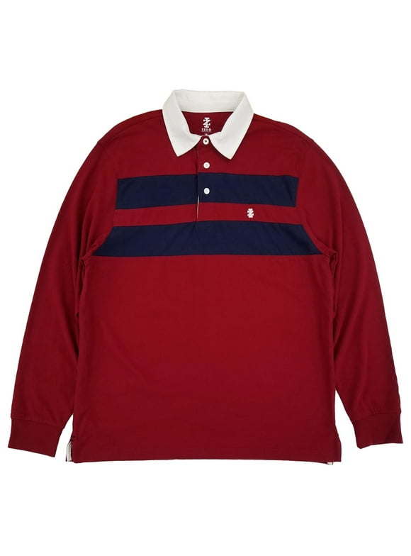 Red Rugby Shirt White Collar